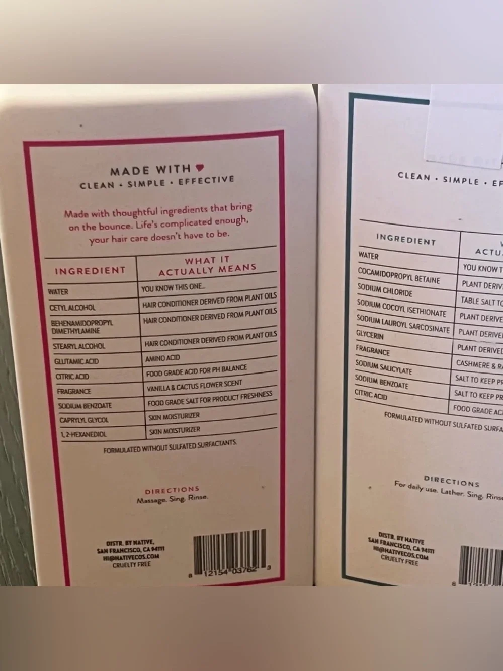 Native 2 Cashmere Rain Body Wash & Vanilla Cactus Flower Shampoo + Conditioner